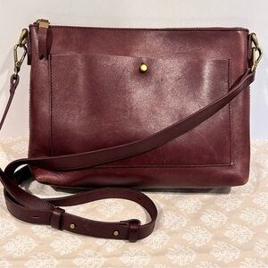 Madewell Transport Dark Cabernet Leather Shoulder/Crossbody Bag